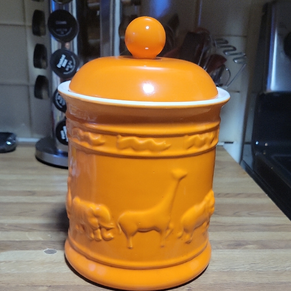 Zoo~ Ceramic Cookie  Jar with Animal Design~ Chino